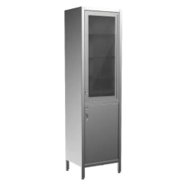 ШМ-1.302-Н Шкаф медицинский двухсекционный однодверный (нерж.сталь)
